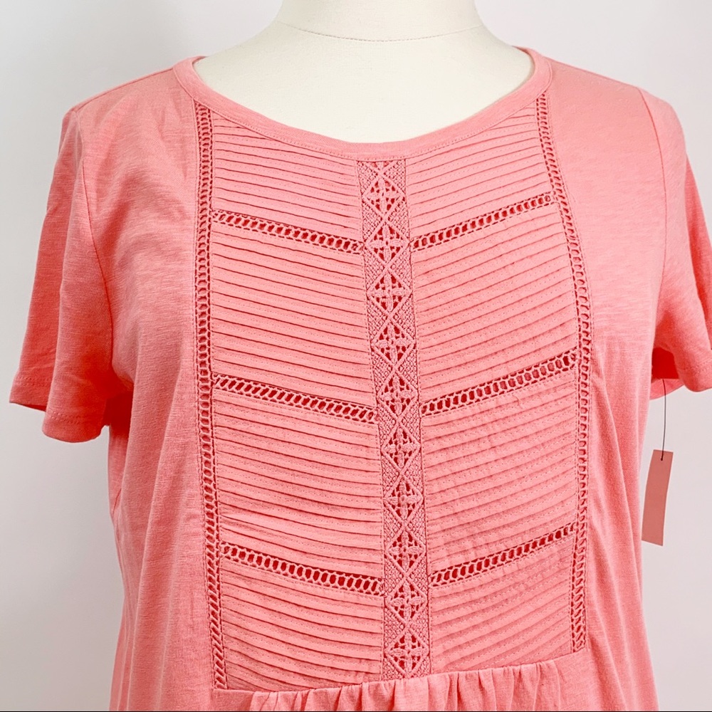 NWT Talbots Smock Detailed T-shirt Size X - Picture 2 of 8